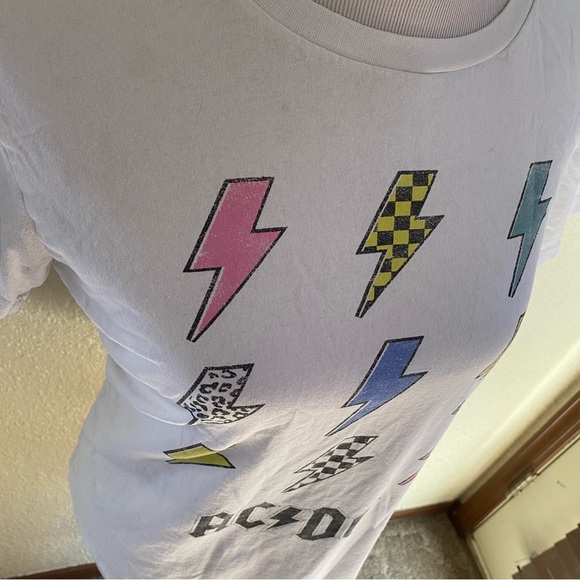 AC/DC Band Tee Shirt Cotton White Short Sleeve Printed 100% Cotton: Medium - Picture 2 of 8